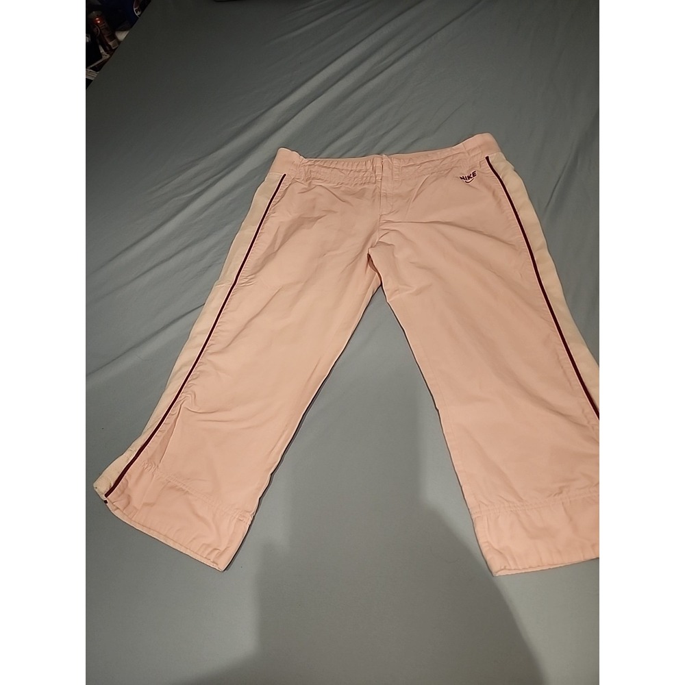 Vintage Y2K Nike Track Capri Pants Womens XL  (16-18) Pink Swoosh Sports Walking